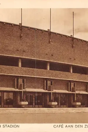 Amsterdam Olympisch Stadion 1928 Café aan den zuidkant met wandelgang Olympische Spelen Sport HC54329 Ostatnia szansa