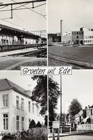 Ede Groeten uit met Station Gem. Huis Streek ziekenhuis en Stationsweg 1964 Veluwe HC54297 Oferta