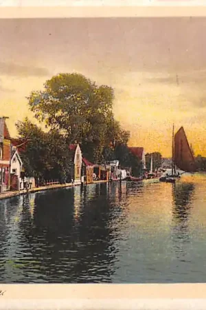 Alphen aan den Rijn Rijn gezicht met zeilschip 1923 Binnenvaart schepen HC53993 Kup teraz