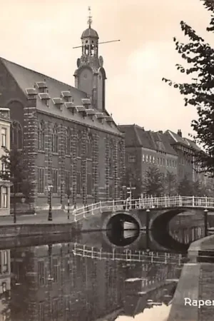 Leiden Rapenburg met Academie 1940 Type fotokaart HC54106 Darmowa dostawa