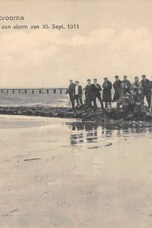 Zwrot pieniędzy Oostvoorne aan Zee Weg geslagen Pier Na den storm van 30 Sept. 1911 HC53944