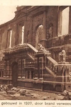 Leiden Stadhuis door brand verwoest 12 Febr. 1929 HC53880 Rabat