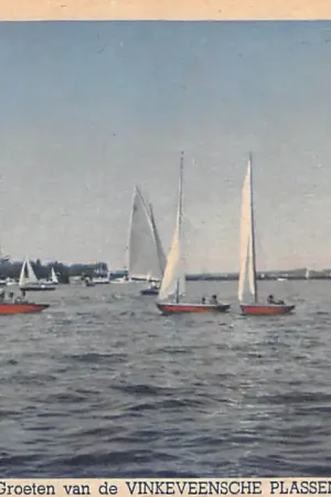 Wyprzedaż Vinkeveen Groeten van de Vinkeveensche Plassen Zeil schepen Zeilen 1951 HC53781