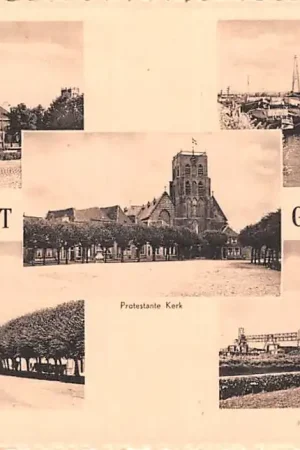 Wyprzedaż Geertruidenberg Groeten uit 1953 Wilhelminaplein Riviergezicht Markt Protestanse Kerk Centrale Noord-Brabant HC53740