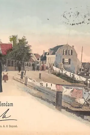 Wyprzedaż Haven van Volendam 1901 Vissers schepen Klederdracht Zuiderzee Vintage HC53579