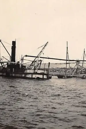 IJsselmeer Zuiderzee Bakkenzuigers Beverwijk Fa. Van Hattum en Blankevoort Aanleg dijken Scheepvaart Zuiderzee Fotokaart HC53592 Tani
