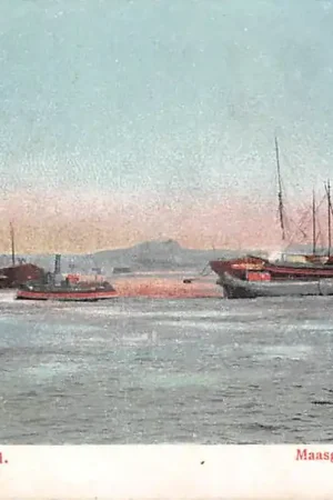 Rotterdam Maas gezicht met zee- en binnenvaart schepen HC53586 Promocja