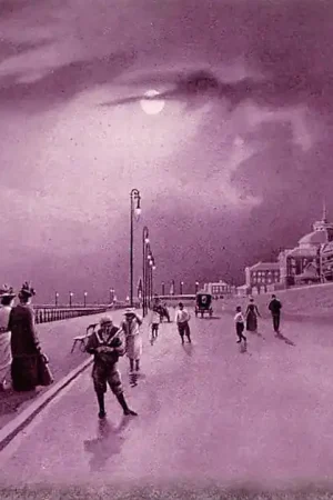 Wyprzedaż Scheveningen Strand boulevard met elektrische verlichting 1906 's-Gravenhage HC53523
