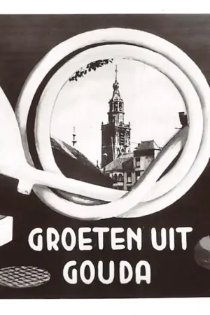 Bezpieczna płatność Gouda Groeten uit 1962 Stroopwafels Pijpen Kaars en aardewerk HC53430