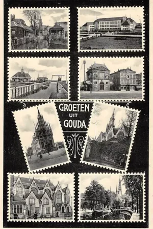 Ostatnia szansa Gouda Gouwe Ambachts school Graaf Florisweg Sluis Waag Stadhuis St. Jan 's Kerk Gouwe HC53408