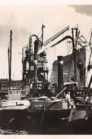 Rotterdam 1948 Haven Elevator Binnenvaart en Zee schepen Schip Delfshaven HC53102 Darmowa dostawa