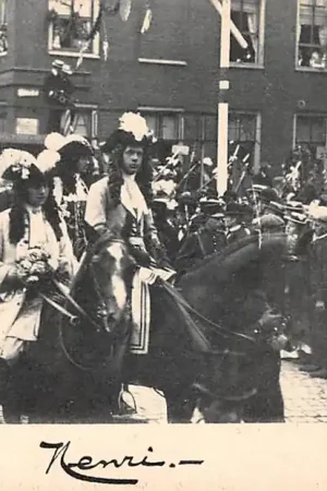Szybka dostawa Leiden Maskerade 1905 Verklede studenten te paard 70 HC53133