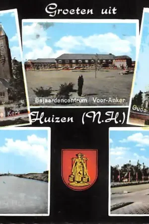 Huizen Oude en nieuwe N.H. Kerk Dorpsgezicht Bejaardencentrum Voor-Anker De Haven 1968 HC53085 Wysoka jakość