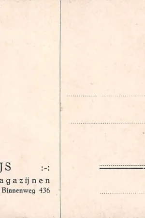 Premium Rotterdam Reclame A. Brijs Heerenmodemagazijnen Zwart Janstraat 3 en N. Binneweg 426 HC52779