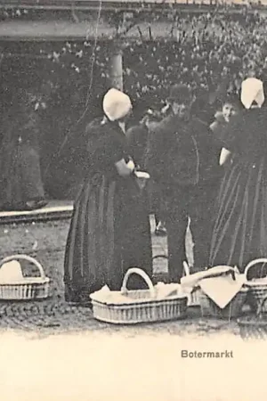 Middelburg Botermarkt Boerinnen Klederdracht Vintage Walcheren Vintage 1900 HC52622 Popularny