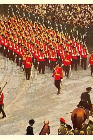 Ekspresowa dostawa Amsterdam De Prinses Irene-Brigade bij het Leidsebosje tijdens de rijtoer van H.M. Koningin Juliana in de Gouden Koets op 6 September 1948 Koningshuis Militair HC52602