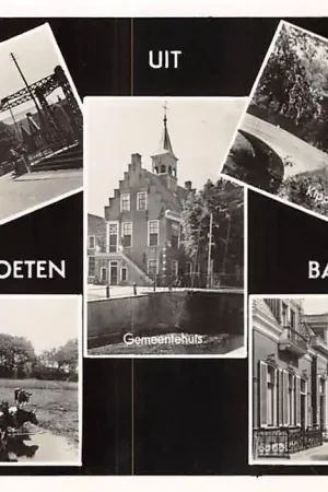 Balk Groeten uit 1950 Westeinde Gemeentehuis Harichsterzijde Kippenburg en Harich Gaasterland HC52588 Ostatnia szansa