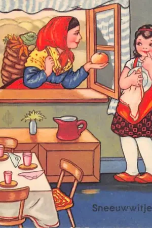 Fantasie Sneeuwwitje Sprookje Illustrator Kind Margret Boriss Vintage HC52154 Premium