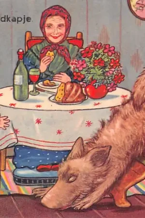 Fantasie Roodkapje Sprookje Kind Illustrator Margret Boriss Vintage HC52153 Wysoka jakość