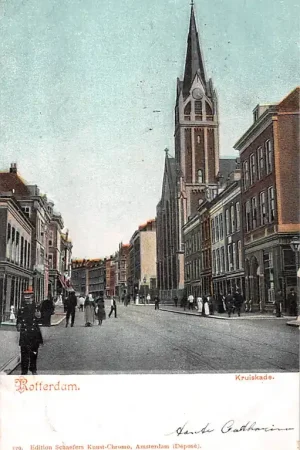 Rotterdam Kruiskade met Kerk HC51833 Darmowa dostawa