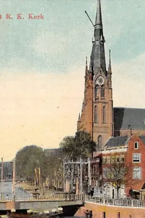 Haarlem Spaarne met R.K. Kerk en draaibrug 1919 HC51890 Kup teraz