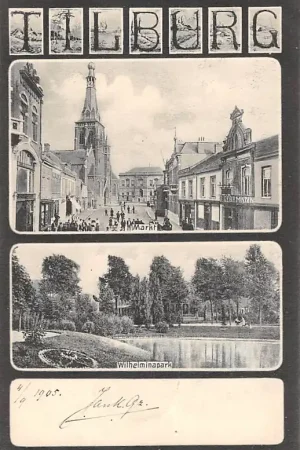 Tilburg Markt en Wilhelminapark 1905 HC51666 Kup teraz