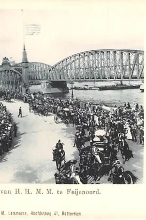 Tylko dziś Rotterdam 1899 Aankomst van H.H. H.M. Emma en Wilhelmina te Feijenoord Koningshuis HC51548