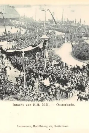 Rotterdam 1899 Intocht van H.H. H.M. Emma en Wilhelmina Oosterkade Koningshuis HC51541 Tani