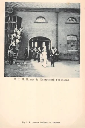 Ostatnia szansa Rotterdam 1899 Bezoek H.H. H.M. Emma en Wilhelmina aan de IJzergieterij Feijenoord Koningshuis HC51534