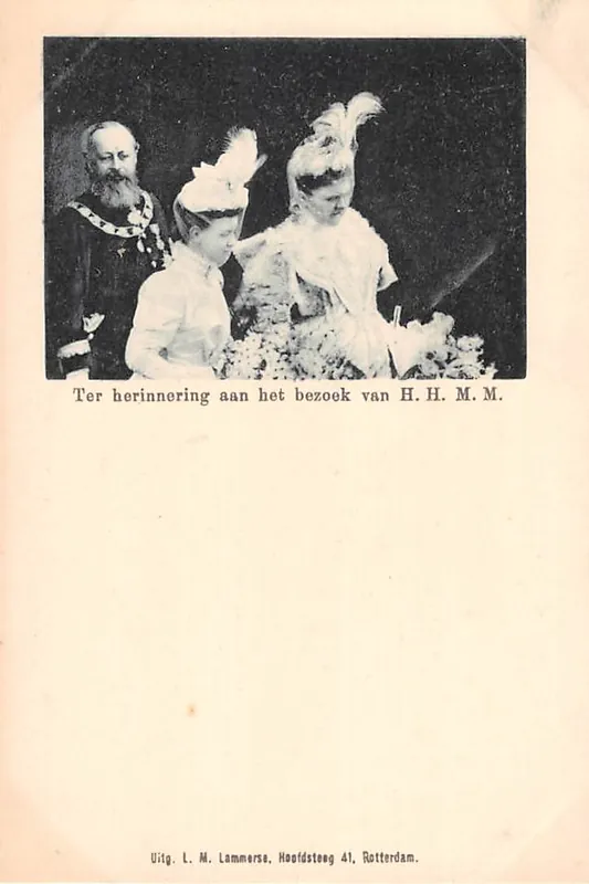 Wysoka jakość Rotterdam 1899 Ter herinnering aan het bezoek H.H. H.M. Emma en Wilhelmina Koningshuis HC51532