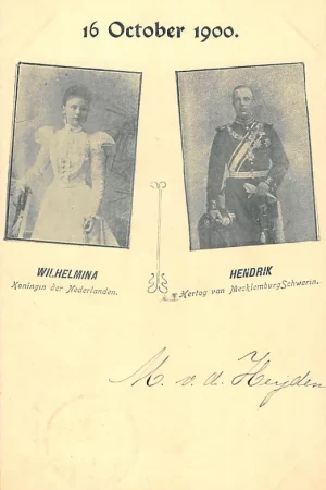 's-Gravenhage 16 October 1900 verloving Koningin Wilhelmina met Hendrik Hertog van Meclenburg-Schwein Koningshuis HC51512 Ekspresowa dostawa