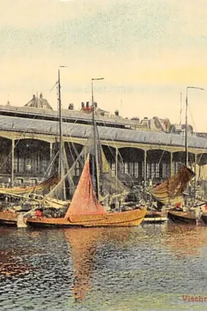 Rotterdam Vischmarkt met vissers schepen HC51306 Szybka dostawa