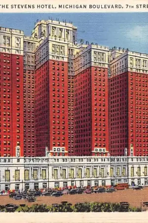 Najlepsza cena USA Chicago 1936 The Stevens Hotel Michigan Boulevard 7 th Street to 8th Street Noord-Amerika HC51110