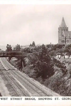 Darmowa dostawa Zuid-Afrika Johannesburg From Twist Street Bridge Showing St. Georges Church 1913 Railway Spoorwegen South Africa Afrika HC51060
