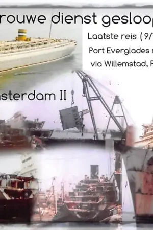 Rotterdam Foto s.s. Nieuw Amsterdam II Holland Amerika Lijn Na 33 jaar trouwe dienst gesloopt in Taiwan Laatste reis 9\\/1\\/1974 - 2\\/3\\/1974 Schepen Scheepvaart Holland America Line HC50948 Nowość