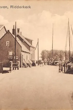 Oryginalny Ridderkerk Haven met binnenvaart schepen HC50938