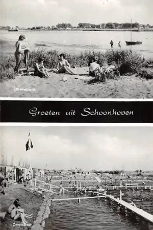 Autentyczny Schoonhoven Groeten uit 1964 Uiterwaard en Zwembad HC50901