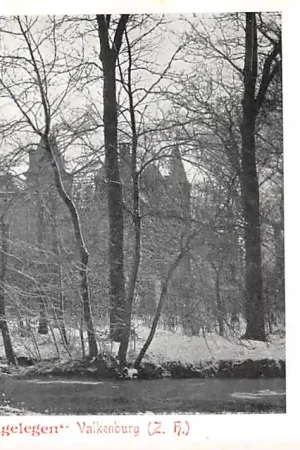 Valkenburg (ZH) Kasteel Welgelegen in de sneeuw Winter 1900 HC50858 Najlepsza cena