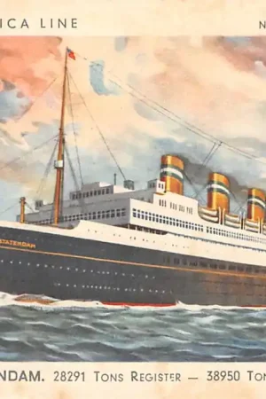 Rotterdam T.S.S. Statendam Holland America Line Schepen Scheepvaart HC50734 Autentyczny
