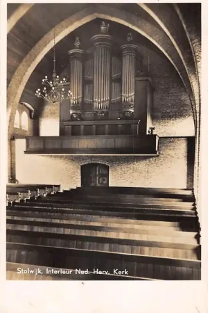 Stolwijk Interieur en Orgel Ned. Hervormde Kerk 1952 Krimpenerwaard HC50830 Kup teraz
