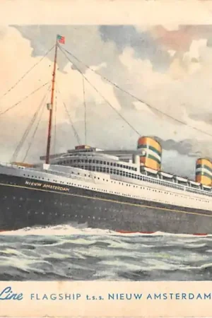 Rotterdam Flagship t.s.s. Nieuw Amsterdam Holland America Line 1949 Schepen Scheepvaart 1956 HC50684 Zwrot pieniędzy
