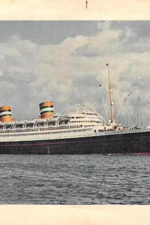 Rotterdam .s.s. Nieuw Amsterdam Holland America Line verlaat de thuishaven Rotterdam Schepen Scheepvaart HC50695 Autentyczny