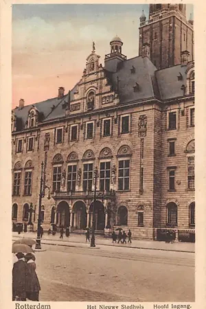 Autentyczny Rotterdam het Neiuwe Stadhuis Hoofdingang 1922 HC50611