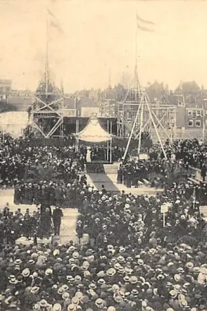 Rotterdam Eerste steenlegging Nieuwe Stadhuis op 15 Juli 1915 Koningin Wilhelmina HC50528 Nowość