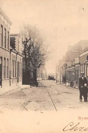 Bezpieczna płatność Rotterdam Overschie Rijweg met aankomende tram 1902 Vlieger 127 HC50396