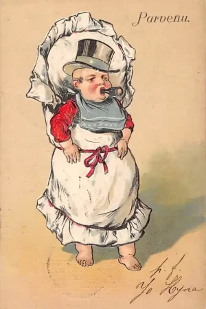 Fantasie Humor Parvenu 1904 Reliëfkaart Vintage HC50325 Premium