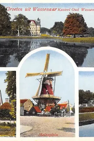 Popularny Wassenaar Groeten uit 1940 Raadhuis Kasteel Rosarium Drie Papegaaien Molen plein Huize Ruys HC50242