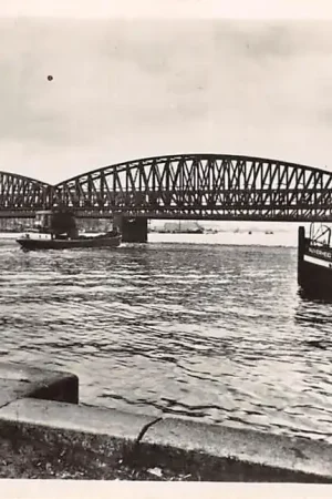 Rotterdam Maasbrug Binnenvaart schip Nijverheid Met zegel God zoekt U... Zaaiweek Gereformeerde Kerk Rotterdam 1949 HC50289 Wysoka jakość