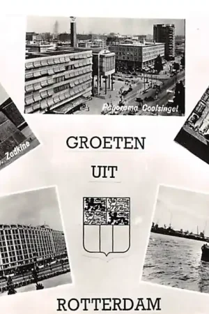 Rotterdam Groeten uit 1964 Monument Zadkine Coolsingel Stadhuis Handelsgebouw Havengezicht HC50287 Autentyczny