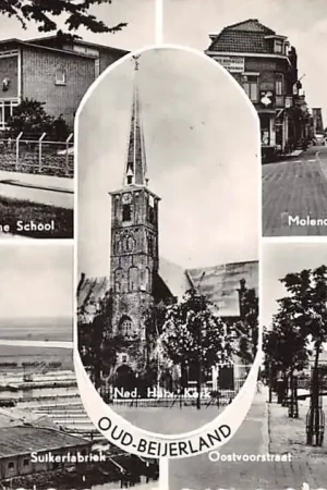 Oud-Beijerland Technische School Suikerfabriek Ned. Herv. Kerk Molendijk en Oostvoorstraat Hoeksche Waard HC49945 Niska cena